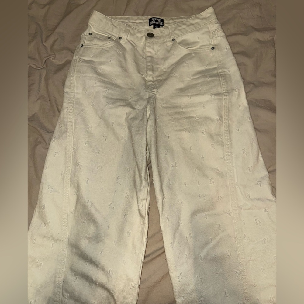 Off White Wide-Leg Jeans